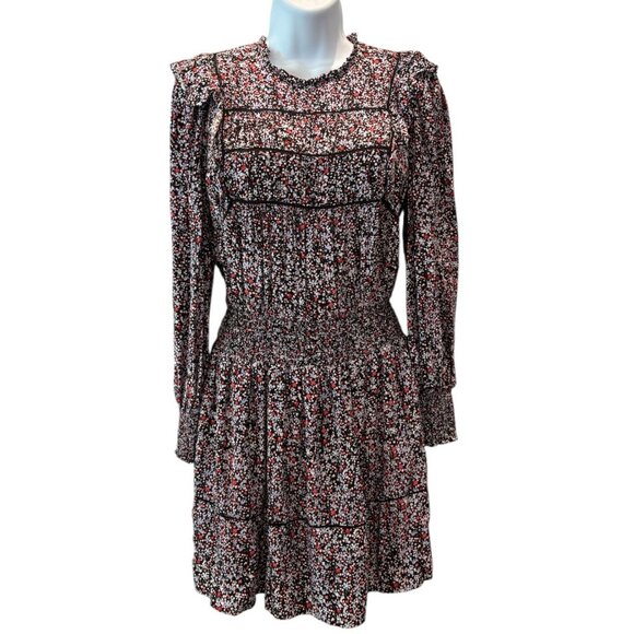 Rails Faren Midnightโ Meadow Dress S Boho Floral Mini Cottagecore Fall Ruffle - Picture 1 of 5
